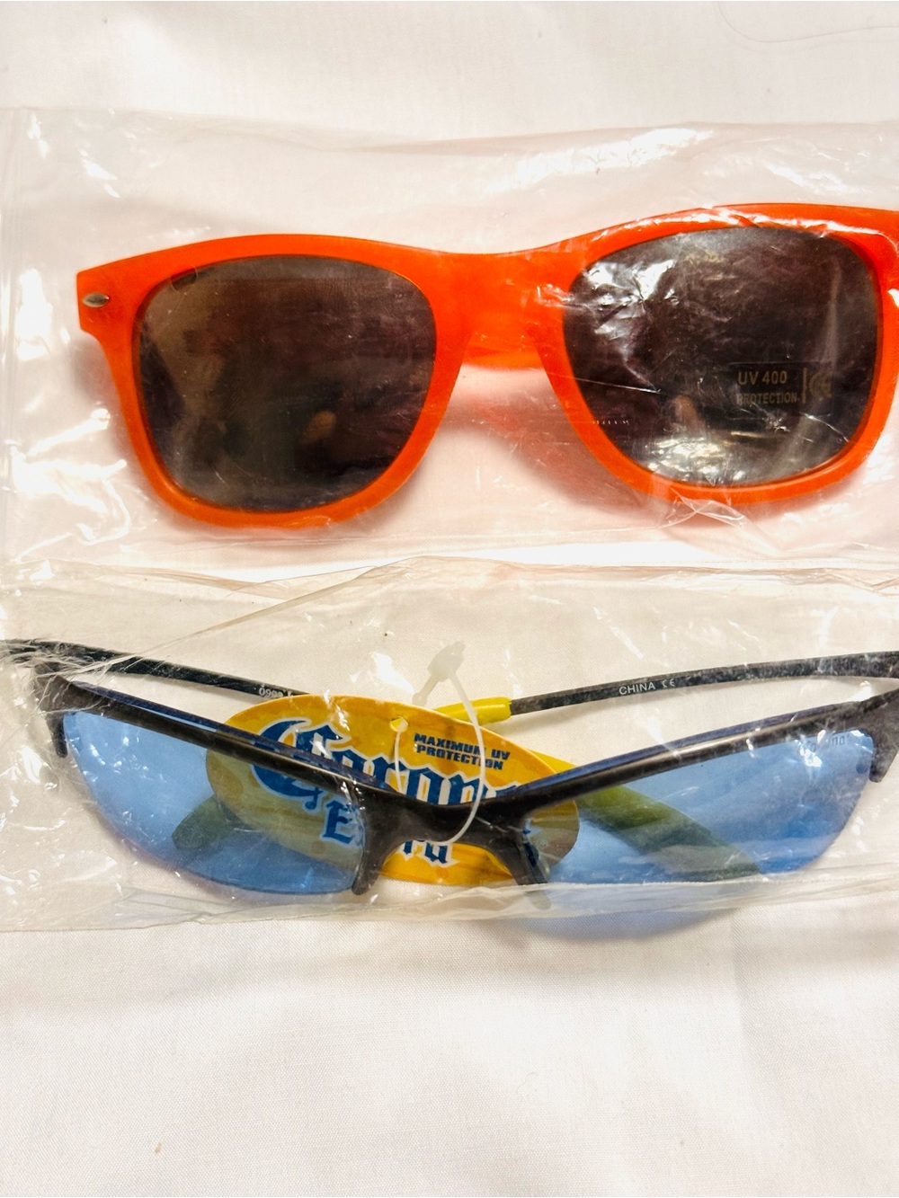 Corona Extra Sunglasses and Orange Wayfarer Style Sunglasses- UV protection